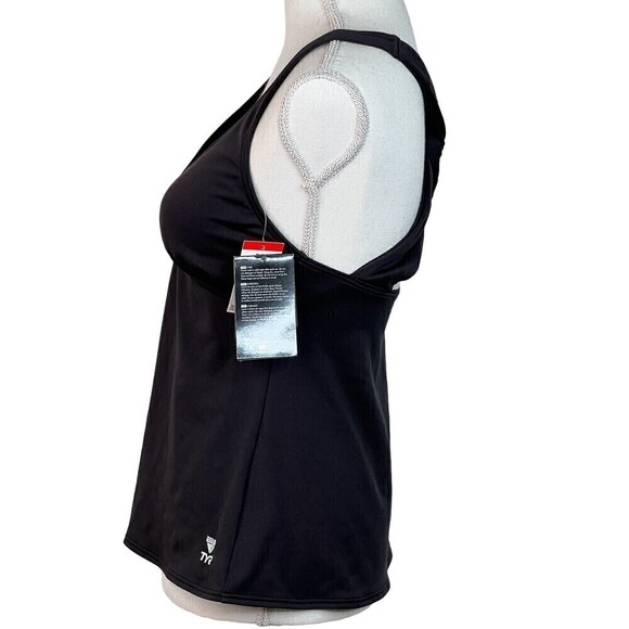 NWT TYR SOLIDS HALTER TWIST TANKINI SWIM TOP REMOVEABLE CUPS BLACK SIZE 8 - Picture 6 of 13